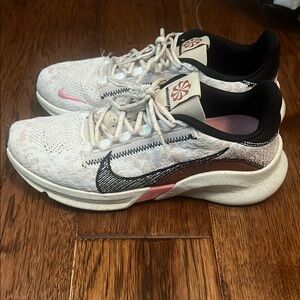 Nike Women's White and Pink Running Shoes